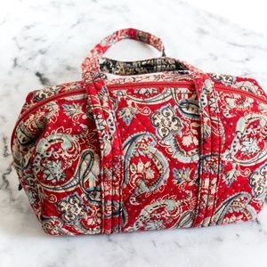 Red and Multi Color Vintage Quilted Bag